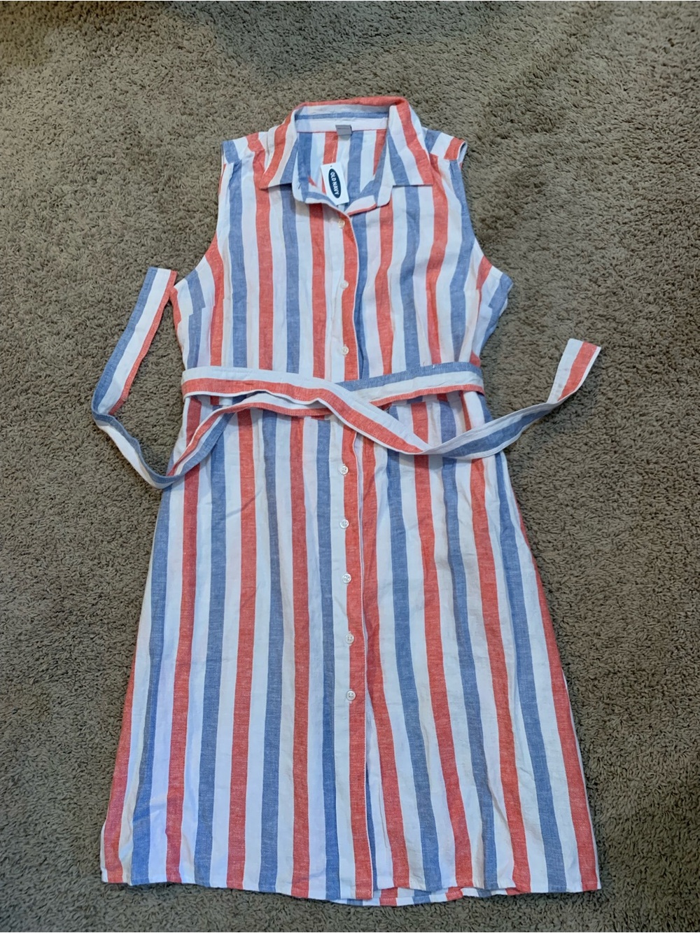 NWT Old Navy Sleeveless Striped Dress Medium Petite